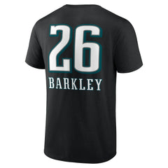 Saquon Barkley Philadelphia Eagles Name & Number Team Wordmark T-Shirt - Black on sale