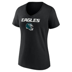 Saquon Barkley Philadelphia Eagles Women's Name & Number Team Wordmark V-Neck T-Shirt - Black online