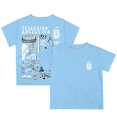 Argentina National Team Vive La Fete Youth Impressions Artwork T-Shirt - Light Blue on sale