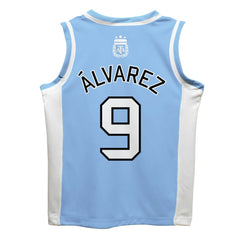 Julián Álvarez Argentina National Team Vive La Fete Mesh Basketball Jersey - Light Blue on sale