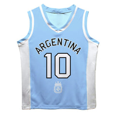 Lionel Messi Argentina National Team Vive La Fete Mesh Basketball Jersey - Light Blue cheap