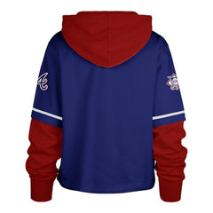Atlanta Braves Women's City Connect Shortstop Cropped Pullover Hoodie - Royal | 47 brand