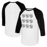 Milwaukee Brewers Tiny Turnip Women's Logo Grid 3/4 Sleeve Raglan T-Shirt - White/Black