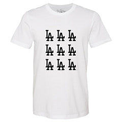 Los Angeles Dodgers Tiny Turnip Women's Logo Grid T-Shirt - White