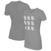 St. Louis Cardinals Tiny Turnip Women's Logo Grid T-Shirt - Gray
