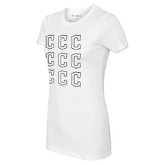Cleveland Guardians Tiny Turnip Women's Logo Grid T-Shirt - White