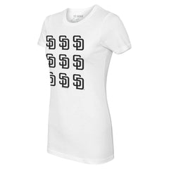 San Diego Padres Tiny Turnip Women's Logo Grid T-Shirt - White