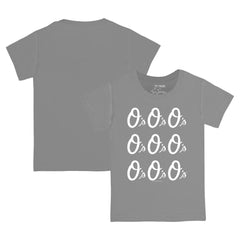 Baltimore Orioles Tiny Turnip Youth Logo Grid T-Shirt - Gray