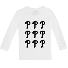 Philadelphia Phillies Tiny Turnip Youth Logo Grid Long Sleeve T-Shirt - White