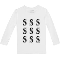 Seattle Mariners Tiny Turnip Youth Logo Grid Long Sleeve T-Shirt - White