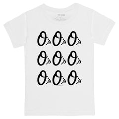 Baltimore Orioles Tiny Turnip Youth Logo Grid T-Shirt - White