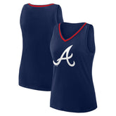 Atlanta Braves Women's Plus Sized Stellar Win V-Neck Tank Top - Navy
