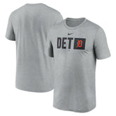Detroit Tigers Tricode Legend Performance T-Shirt - Heather Gray | Nike