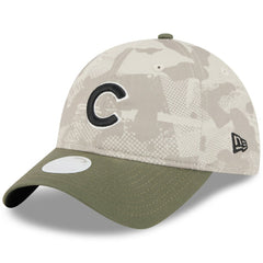 Chicago Cubs Women's 2025 Armed Forces Day 9TWENTY Adjustable Hat - Light Beige/Olive | New Era