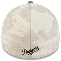 Los Angeles Dodgers 2025 Armed Forces Day 39THIRTY Flex Hat - Light Beige/Olive | New Era