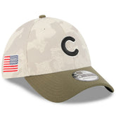 Chicago Cubs 2025 Armed Forces Day 39THIRTY Flex Hat - Light Beige/Olive | New Era