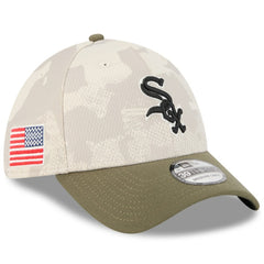 Chicago White Sox 2025 Armed Forces Day 39THIRTY Flex Hat - Light Beige/Olive | New Era