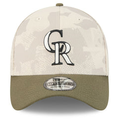 Colorado Rockies 2025 Armed Forces Day 39THIRTY Flex Hat - Light Beige/Olive | New Era