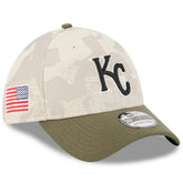 Kansas City Royals 2025 Armed Forces Day 39THIRTY Flex Hat - Light Beige/Olive | New Era