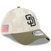 San Diego Padres 2025 Armed Forces Day 39THIRTY Flex Hat - Light Beige/Olive | New Era