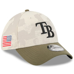 Tampa Bay Rays 2025 Armed Forces Day 39THIRTY Flex Hat - Light Beige/Olive | New Era