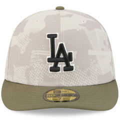 Los Angeles Dodgers 2025 Armed Forces Day 59FIFTY Fitted Hat - Light Beige/Olive | New Era