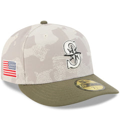 Seattle Mariners 2025 Armed Forces Day 59FIFTY Fitted Hat - Light Beige/Olive | New Era
