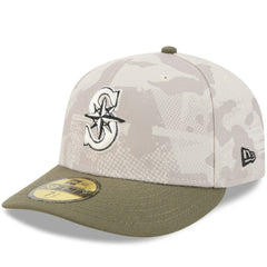 Seattle Mariners 2025 Armed Forces Day 59FIFTY Fitted Hat - Light Beige/Olive | New Era