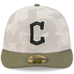 Cleveland Guardians 2025 Armed Forces Day 59FIFTY Fitted Hat - Light Beige/Olive | New Era