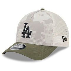 Los Angeles Dodgers 2025 Armed Forces Day 9FORTY M-Crown A-Frame Adjustable Hat - Light Beige/Olive | New Era