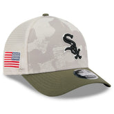 Chicago White Sox 2025 Armed Forces Day 9FORTY M-Crown A-Frame Adjustable Hat - Light Beige/Olive | New Era