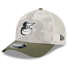 Baltimore Orioles 2025 Armed Forces Day 9FORTY M-Crown A-Frame Adjustable Hat - Light Beige/Olive | New Era