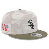 Chicago White Sox 2025 Armed Forces Day Split Panel 9FIFTY Snapback Hat - Light Beige/Olive | New Era