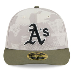 Athletics 2025 Armed Forces Day Low Profile 59FIFTY Fitted Hat - Light Beige/Olive | New Era