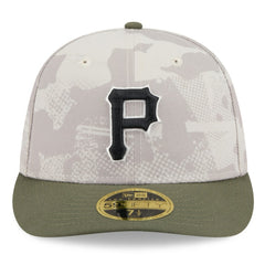 Pittsburgh Pirates 2025 Armed Forces Day Low Profile 59FIFTY Fitted Hat - Light Beige/Olive | New Era