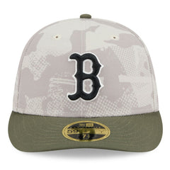 Boston Red Sox 2025 Armed Forces Day Low Profile 59FIFTY Fitted Hat - Light Beige/Olive | New Era