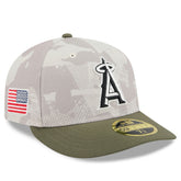 Los Angeles Angels 2025 Armed Forces Day Low Profile 59FIFTY Fitted Hat - Light Beige/Olive | New Era