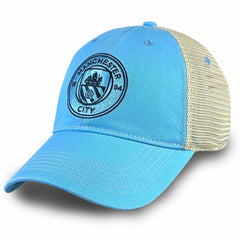 Manchester City 1863FC Mono Badge Vintage Trucker Adjustable Hat - Sky Blue online
