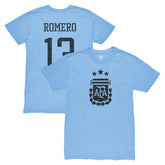 Cristian Romero Argentina National Team 1863FC Player Vintage Tri-Blend T-Shirt - Light Blue sale