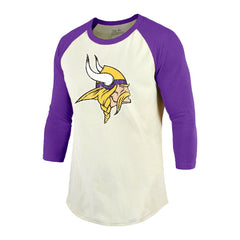 Randy Moss Minnesota Vikings Majestic Threads Retired Player Name & Number 3/4 Raglan Sleeve T-Shirt - Cream/Purple on sale