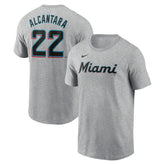 Sandy Alcantara Miami Marlins Fuse Name & Number T-Shirt - Heather Gray | Nike