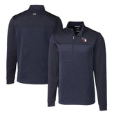 Cleveland Guardians Cutter & Buck Big & Tall Traverse Stretch Eco Stripe DryTec Quarter-Zip Top - Navy