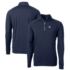 New York Yankees Cutter & Buck Big & Tall Adapt Eco Knit Stretch Recycled Quarter-Zip Pullover Top - Navy