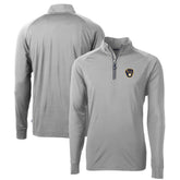 Milwaukee Brewers Cutter & Buck Big & Tall Adapt Eco Knit Stretch Recycled Quarter-Zip Pullover Top - Gray