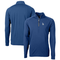 Los Angeles Dodgers Cutter & Buck Big & Tall Adapt Eco Knit Stretch Recycled Quarter-Zip Pullover Top - Blue
