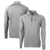 Los Angeles Angels Cutter & Buck Big & Tall Adapt Eco Knit Stretch Recycled Quarter-Zip Pullover Top - Gray