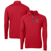 Boston Red Sox Cutter & Buck Big & Tall Adapt Eco Knit Stretch Recycled Quarter-Zip Pullover Top - Red