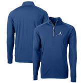 Atlanta Braves Cutter & Buck Big & Tall Adapt Eco Knit Stretch Recycled Quarter-Zip Pullover Top - Blue