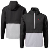 Cincinnati Reds Cutter & Buck Charter Eco Recycled Half-Zip Anorak Jacket - Black