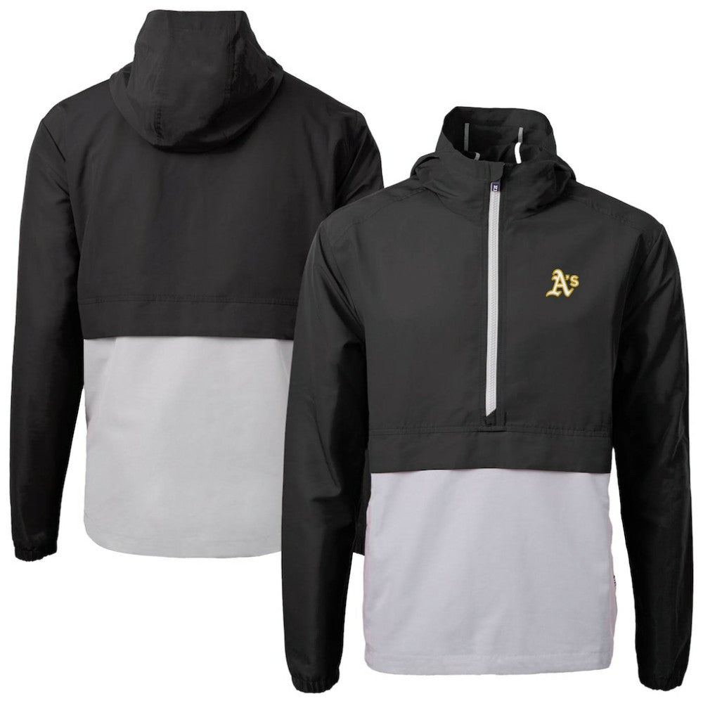 Athletics Cutter & Buck Charter Eco Recycled Half-Zip Anorak Jacket - Black